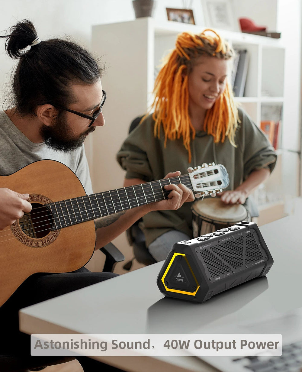 MLOVE P3 40W Bluetooth Speaker - IPX7 Stereo RGB Outdoor Sound optoeletronics