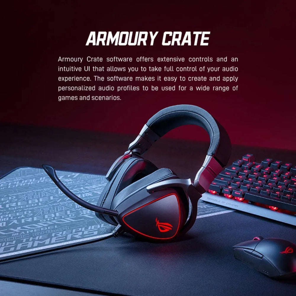 ASUS ROG Delta RGB Gaming Headset - Virtual 7.1 Audio optoeletronics