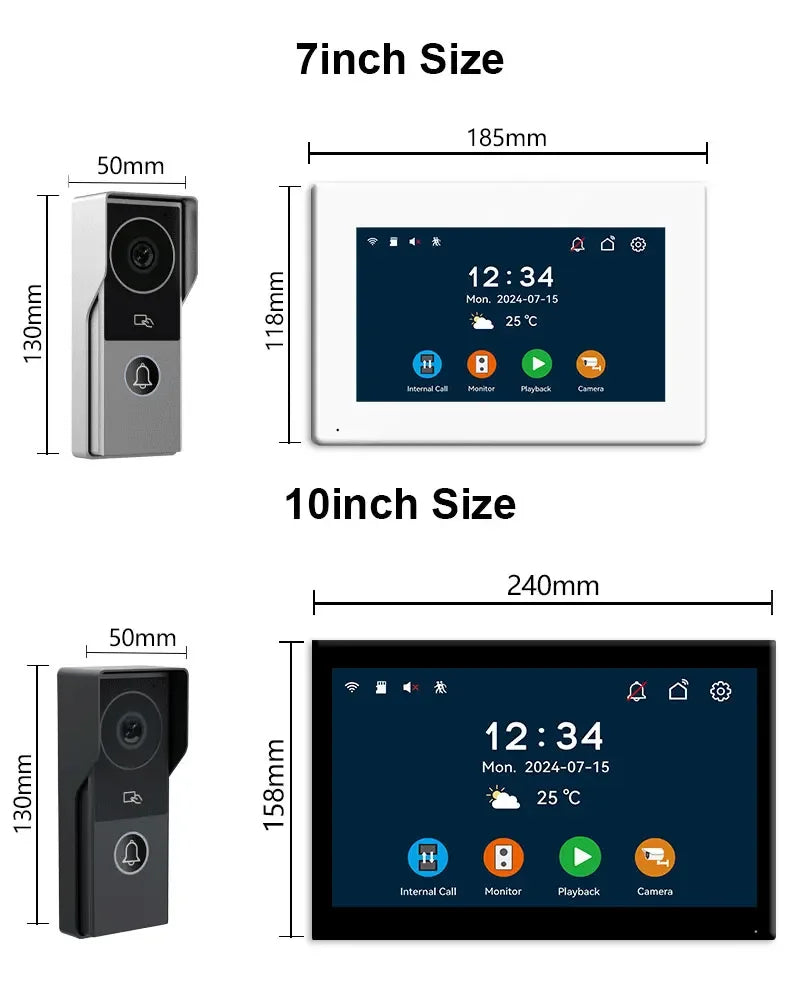 ANJIELO 2-Wire 1080P Video Intercom Doorbell System optoeletronics