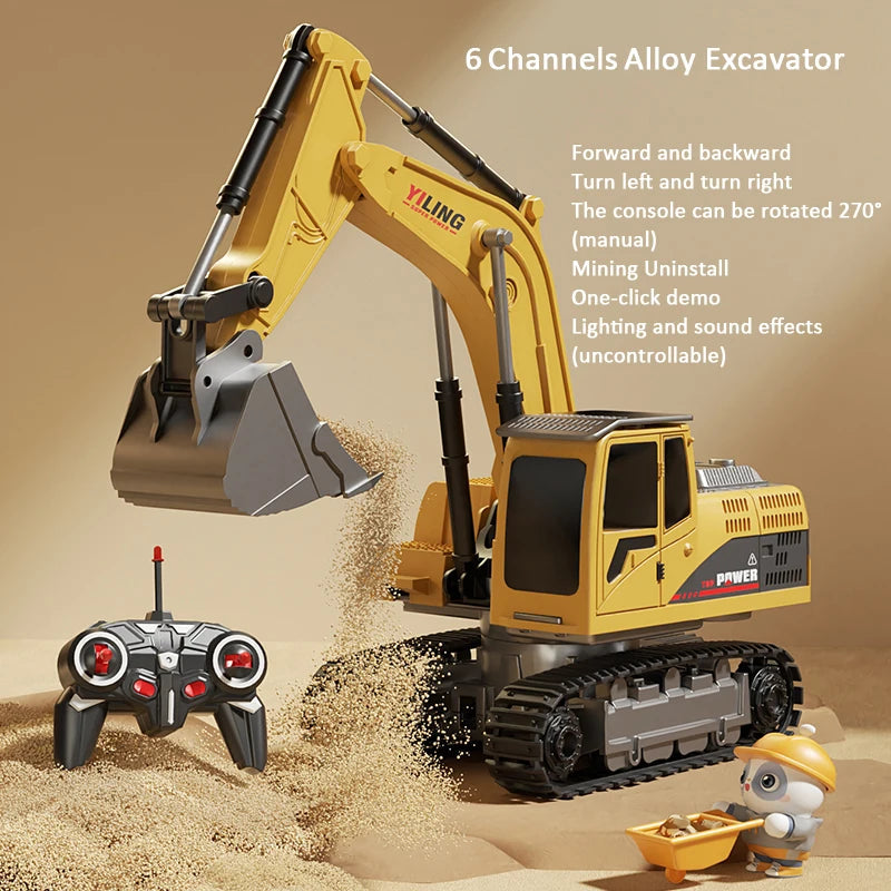 Alloy RC Excavator - Lights and Sound Engineering Vehicle optoeletronics