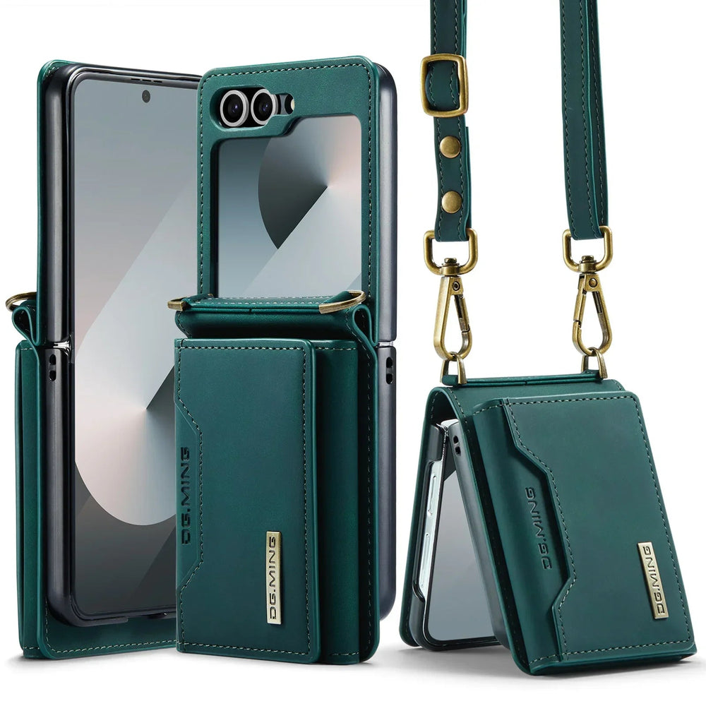 Crossbody Wallet Case for Samsung Galaxy Z Flip - Leather Card Holder optoeletronics