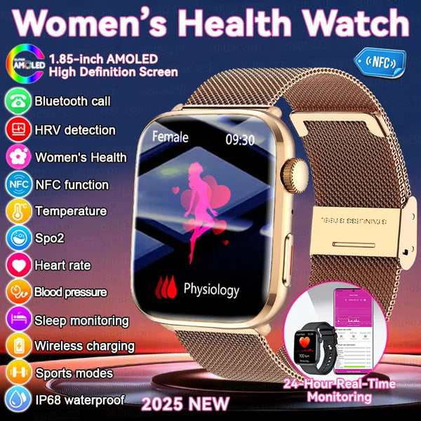 AI Health Smartwatch - HRV, PPG, NFC and IP68 Sports Tracking